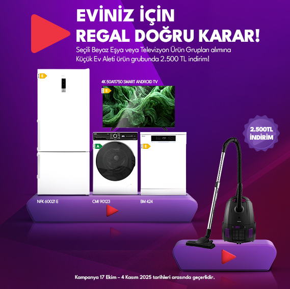 Seçili Beyaz Eşya veya TV Alımında Küçük Ev Aletleri ve Süpürgede 2.500 TL indirim !