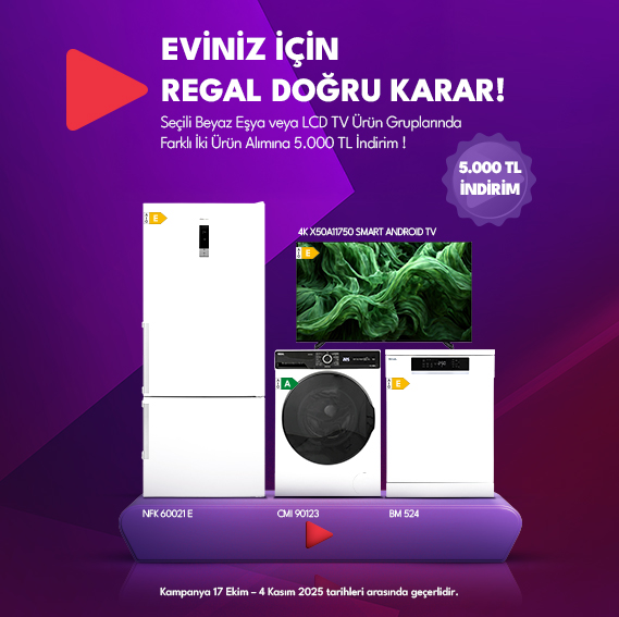 Seçili Beyaz Eşya Ürün Gruplarında İki Farklı Ürün Alımına 5.000 TL İndirim!  