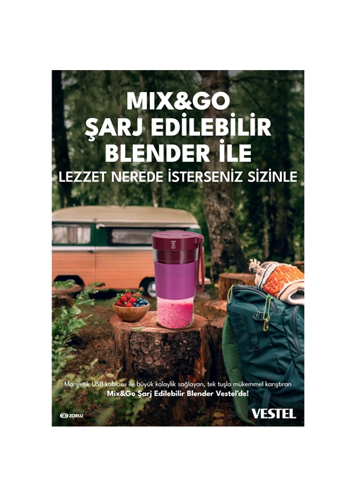 Vestel Mix&Go Şarj Edilebilir Siyah Blender         