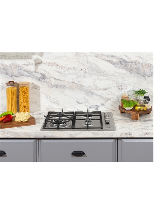 Vestel AO-6004 X-DW 60 cm 4 Gözü Gazlı (1 Gözü Wok'lu) Ankastre Ocak