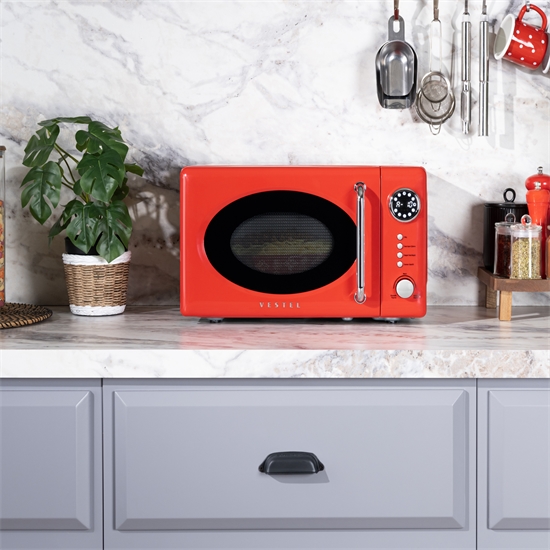 Vestel MD 20 YD Retro Kırmızı Mikrodalga Fırın