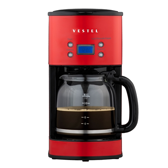 Vestel Retro Kırmızı Filtre Kahve Makinesi