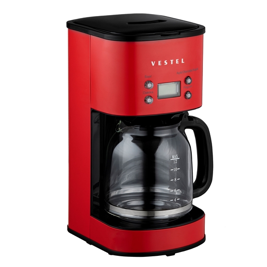 Vestel Retro Kırmızı Filtre Kahve Makinesi