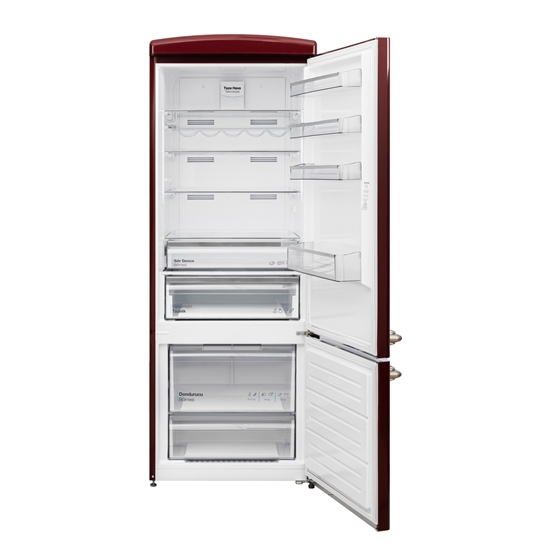 Vestel RETRO NFK52211 Bordo 471 Lt No-Frost Buzdolabı