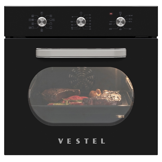 Vestel AF-6682 Retro Siyah 70 Lt A Enerji Sınıfı Ankastre Fırın
