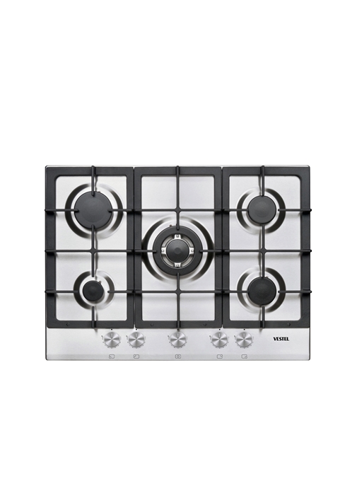 Vestel AO-71159 X DG-W 70 cm 5 Gözü Gazlı (1 Gözü Wok'lu) Ankastre Ocak