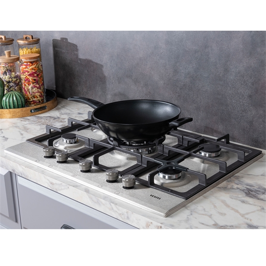 Vestel AO-71159 X DG-W 70 cm 5 Gözü Gazlı (1 Gözü Wok'lu) Ankastre Ocak