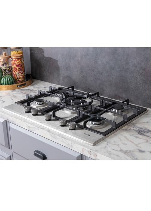 Vestel AO-71159 X DG-W 70 cm 5 Gözü Gazlı (1 Gözü Wok'lu) Ankastre Ocak