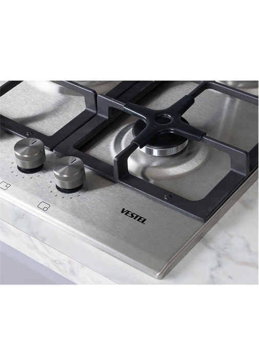 Vestel AO-71159 X DG-W 70 cm 5 Gözü Gazlı (1 Gözü Wok'lu) Ankastre Ocak