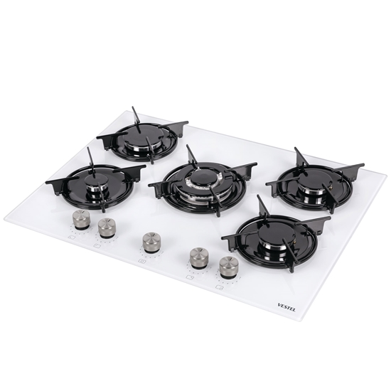 Vestel AO-71159 B DG-W 70 cm 5 Gözü Gazlı (1 Gözü Wok'lu) Ankastre Ocak