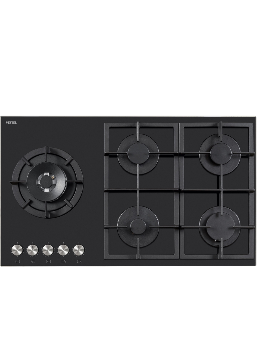 Vestel AO-91159 S DG-W 90 cm 5 Gözü Gazlı (1 Gözü Wok'lu) Ankastre Ocak