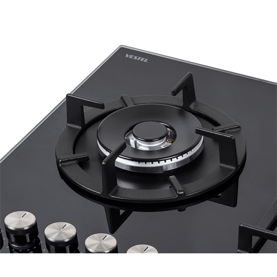 Vestel AO-91159 S DG-W 90 cm 5 Gözü Gazlı (1 Gözü Wok'lu) Ankastre Ocak