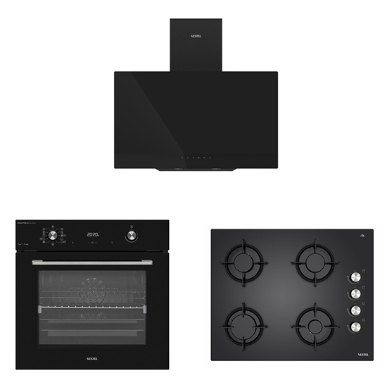 Eğik Siyah Buharlı Set 