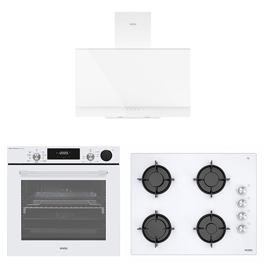 Eğik Beyaz Buharlı Lightfry Set 