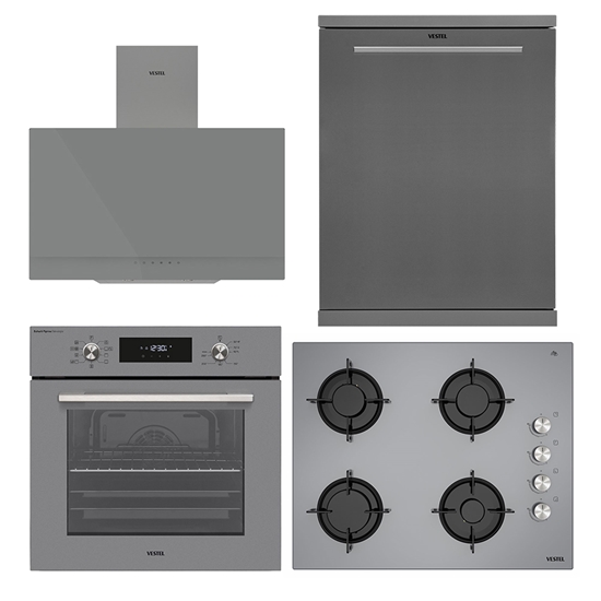 Vestel 4'lü Eğik Gri Dijital Lezzet Set