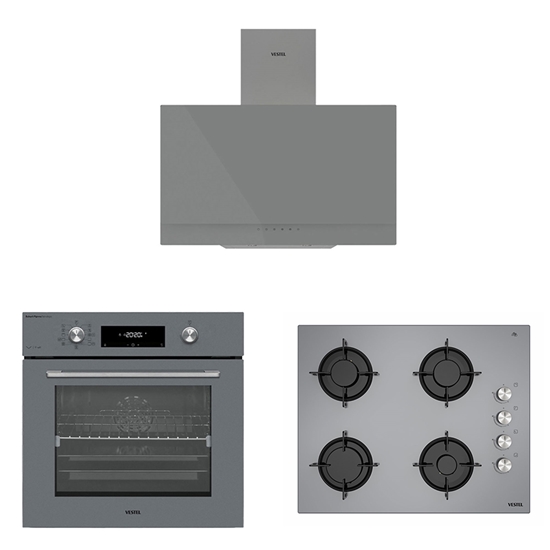 Eğik Gri Buharlı Set