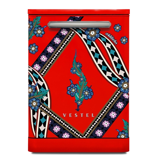 Vestel x Aslı Filinta BM 5001 Retro Kırmızı Saz Bulaşık Makinesi