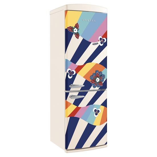 Vestel x Aslı Filinta Retro NFK37211 Bej Sema Buzdolabı