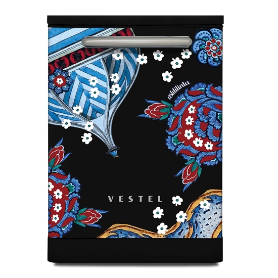 Vestel x Aslı Filinta BM 5001 Retro Siyah Çini Bulaşık Makinesi