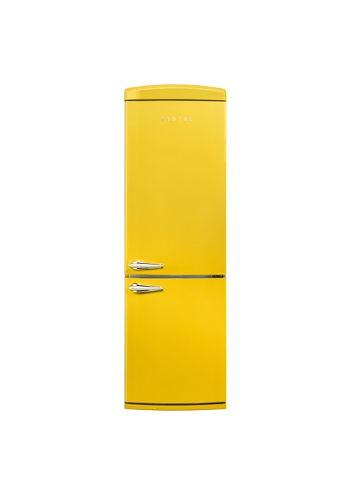 Vestel Retro NFK37011 330 Lt No-Frost Sarı Buzdolabı