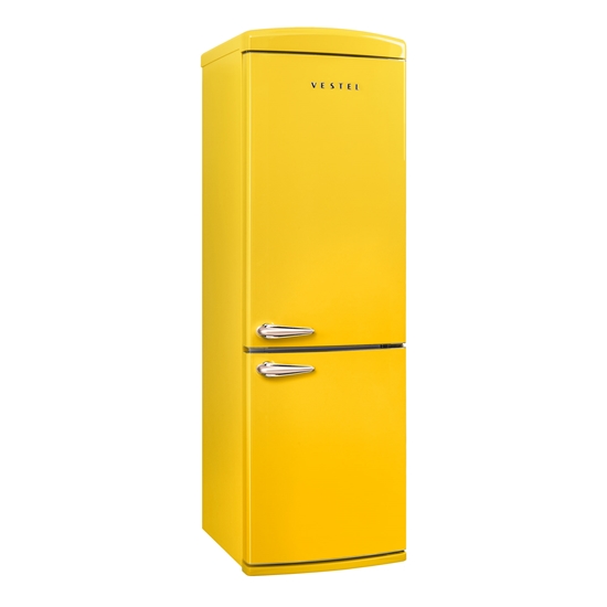Vestel Retro NFK37011 330 Lt No-Frost Sarı Buzdolabı