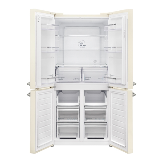 Vestel RETRO FD56011 BEJ 487 Lt No-Frost Buzdolabı