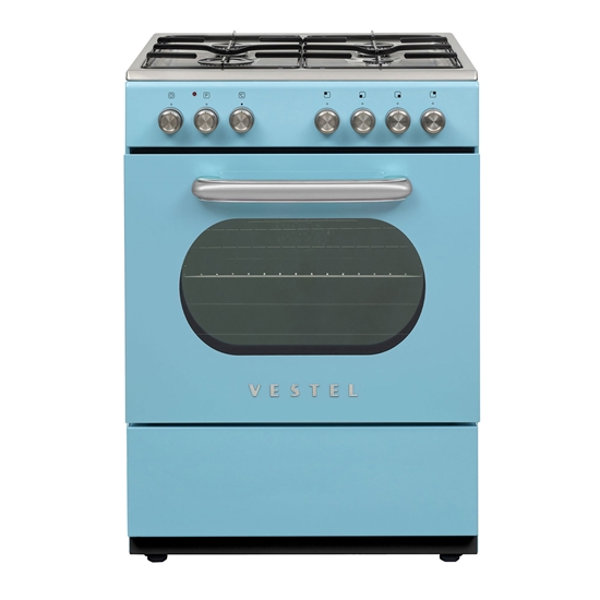Vestel Retro SF 84011 DG Düş Mavisi 4 Gözü Gazlı A Enerji Sınıfı Solo Fırın