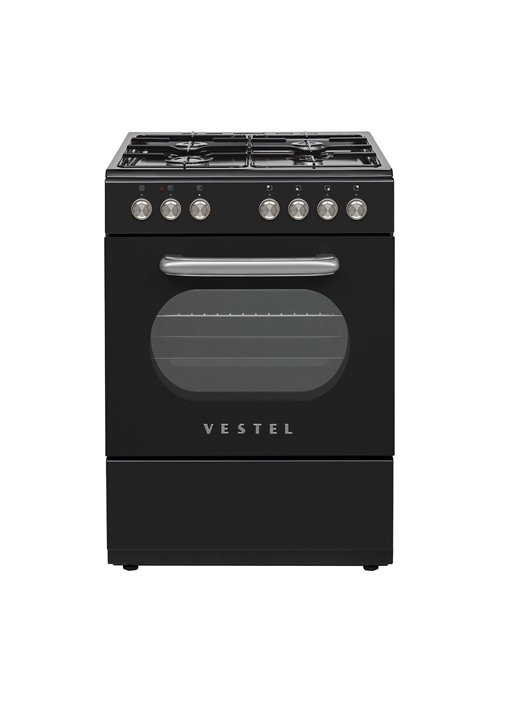 Vestel Retro SF 84011 DG Siyah 4 Gözü Gazlı A Enerji Sınıfı Solo Fırın