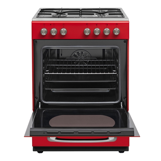 Vestel Retro SF 84011 DG Kırmızı 4 Gözü Gazlı A Enerji Sınıfı Solo Fırın