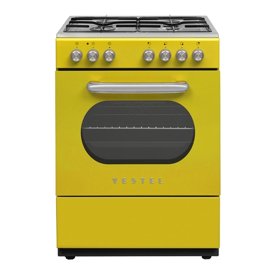 Vestel Retro SF 84011 DG Sarı 4 Gözü Gazlı A Enerji Sınıfı Solo Fırın