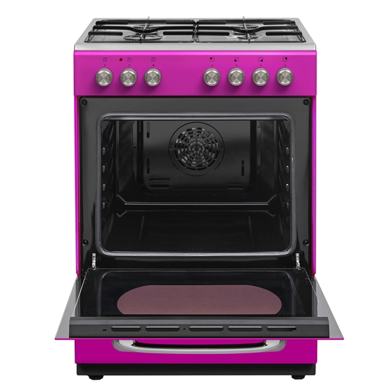 Vestel Retro SF 84011 DG Pembe 4 Gözü Gazlı A Enerji Sınıfı Solo Fırın