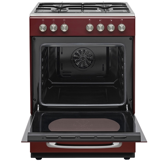 Vestel Retro SF 84011 DG Bordo 4 Gözü Gazlı A Enerji Sınıfı Solo Fırın