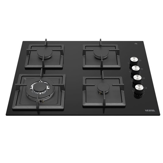 Vestel AO-6510419 S DG DWK 65 cm 4 Gözü Gazlı (1 Gözü Wok'lu) Ankastre Ocak