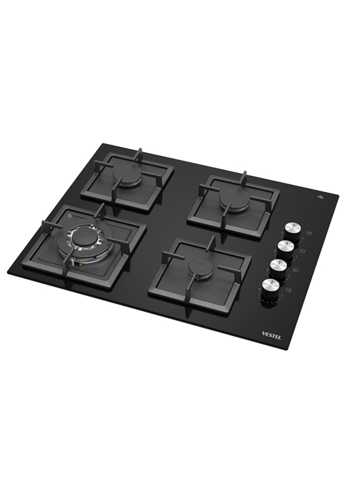 Vestel AO-6510419 S DG DWK 65 cm 4 Gözü Gazlı (1 Gözü Wok'lu) Ankastre Ocak
