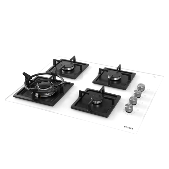 Vestel AO-6510419 B DG DWK 65 cm 4 Gözü Gazlı (1 Gözü Wok'lu) Ankastre Ocak