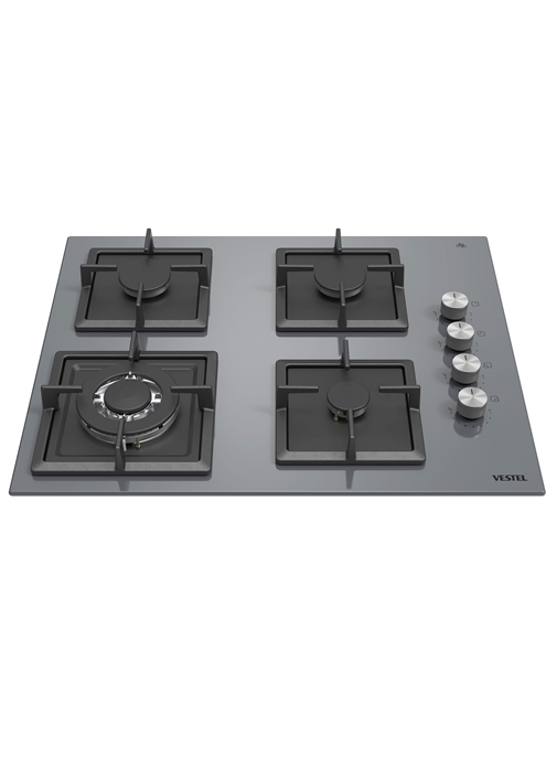 Vestel AO-6510419 G DG DWK 65 cm 4 Gözü Gazlı (1 Gözü Wok'lu) Ankastre Ocak