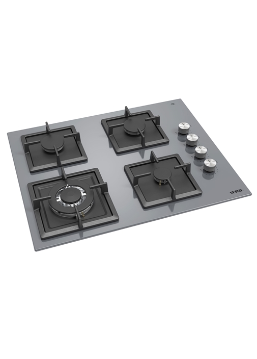 Vestel AO-6510419 G DG DWK 65 cm 4 Gözü Gazlı (1 Gözü Wok'lu) Ankastre Ocak
