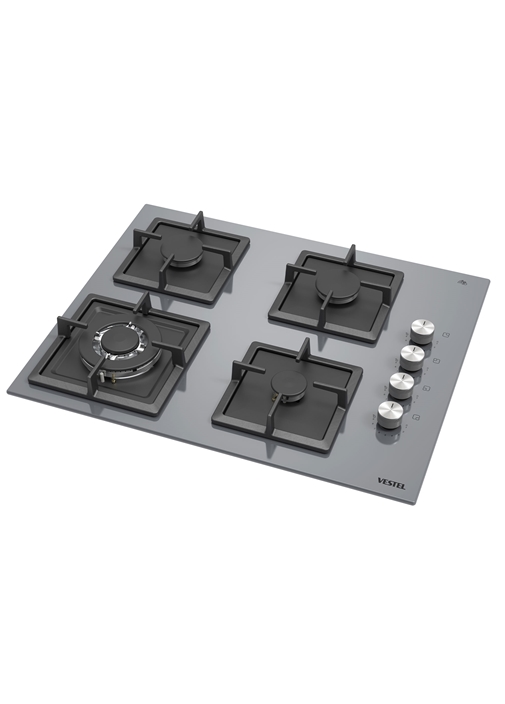 Vestel AO-6510419 G DG DWK 65 cm 4 Gözü Gazlı (1 Gözü Wok'lu) Ankastre Ocak