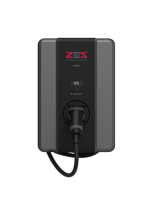 Vestel Elektrikli Araç Şarj İstasyonu EVC04 ZES4-AC22-T2P OPT2 22kW Kablolu