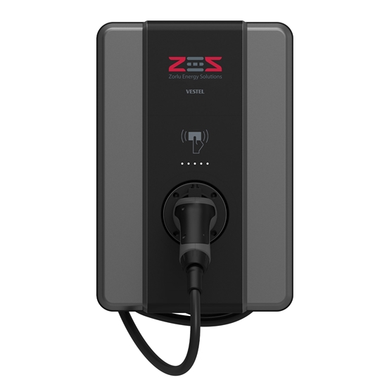 Vestel Elektrikli Araç Şarj İstasyonu EVC04 ZES4-AC22-T2P OPT2 22kW Kablolu
