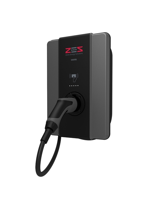 Vestel Elektrikli Araç Şarj İstasyonu EVC04 ZES4-AC22SW-T2P OPT2 22 kW Smart Wi-Fi Kablolu