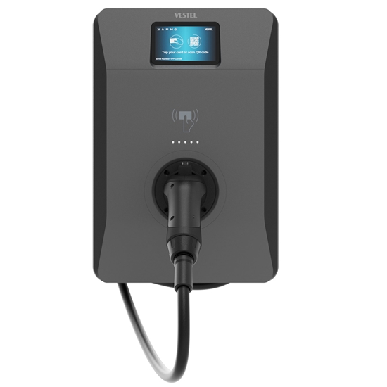 Vestel Elektrikli Araç Şarj İstasyonu EVC04 Smart Wifi 22kW Kablolu Ekranlı