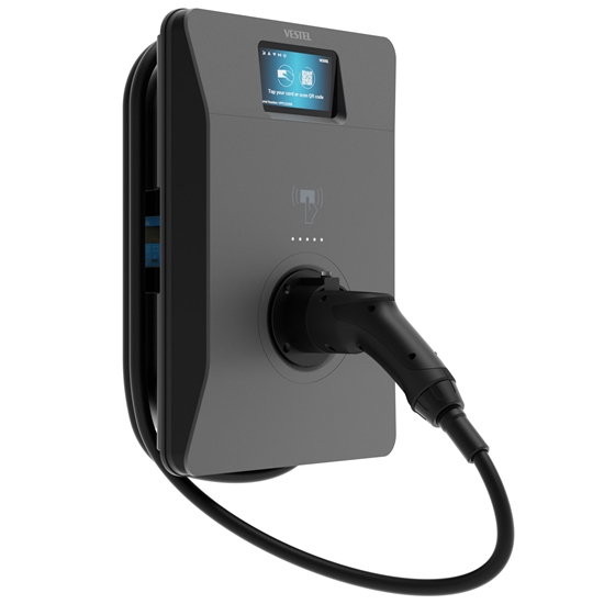 Vestel Elektrikli Araç Şarj İstasyonu EVC04 Smart Wifi 22kW Kablolu Ekranlı